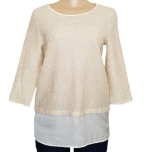 Chicos Womens Shirt Blouse Layered Sweater Top